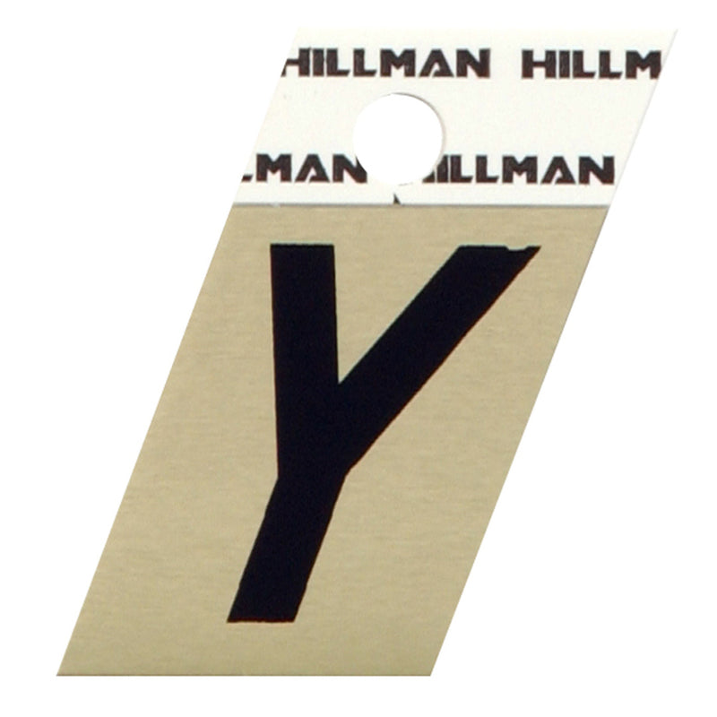Hillman 1.5 in. Black Aluminum Self-Adhesive Letter Y 1 pc