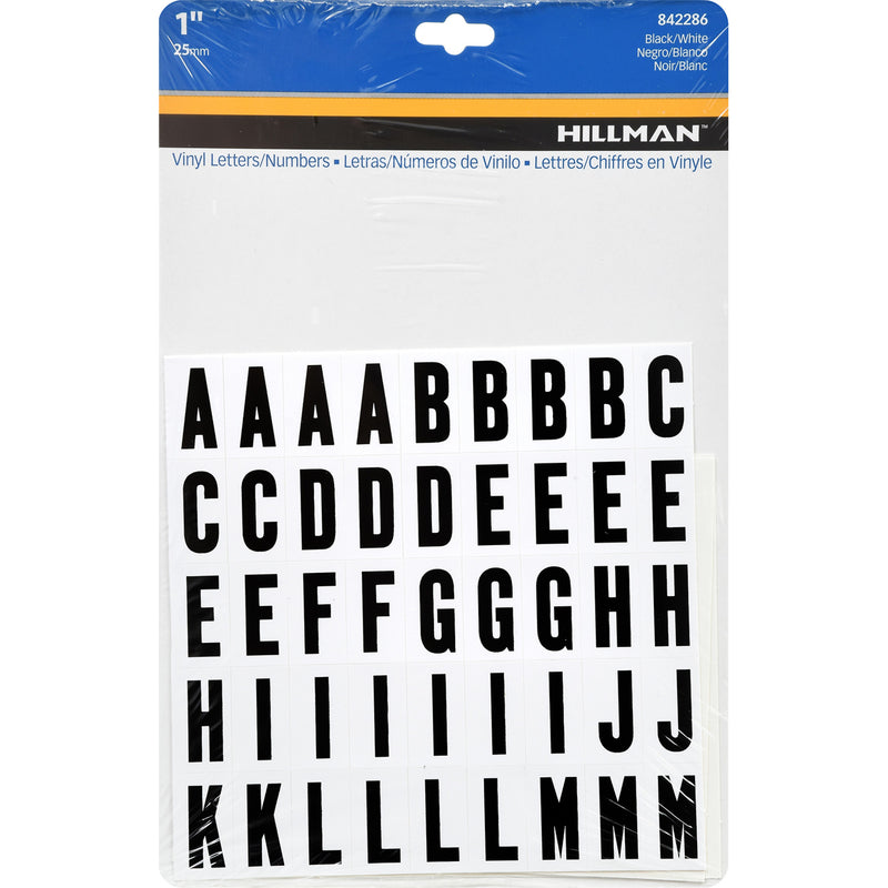 Hillman 1 in. Black Vinyl Self-Adhesive Letter and Number Set 0-9, A-Z 117 pc