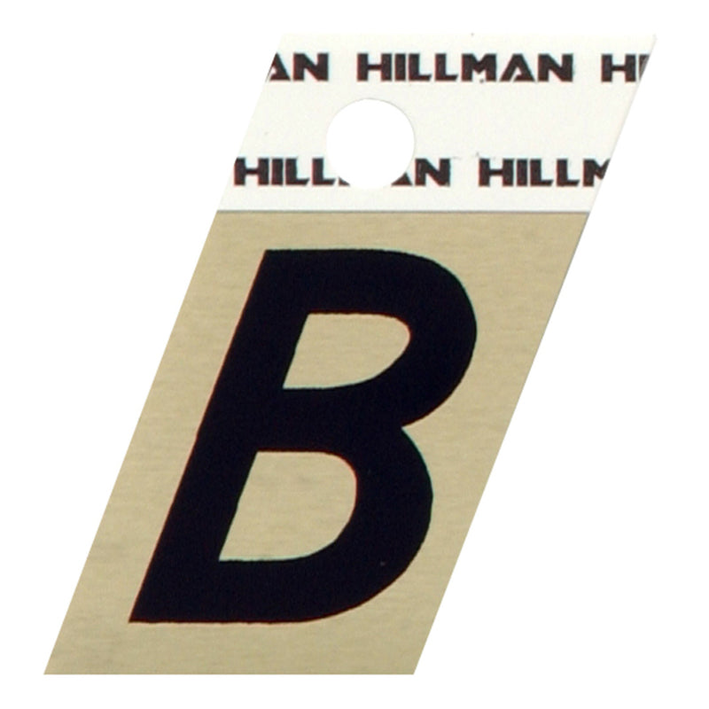 Hillman 1.5 in. Reflective Black Aluminum Self-Adhesive Letter B 1 pc