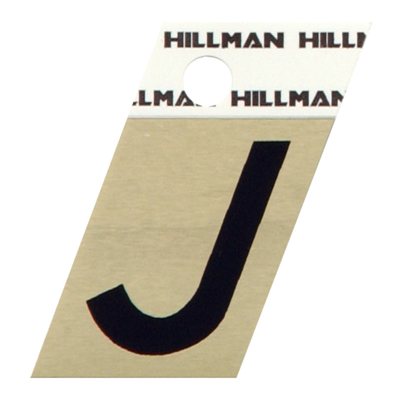Hillman 1.5 in. Black Aluminum Self-Adhesive Letter J 1 pc