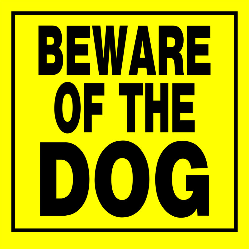 Hillman English Yellow Beware Sign 11 in. H X 11 in. W