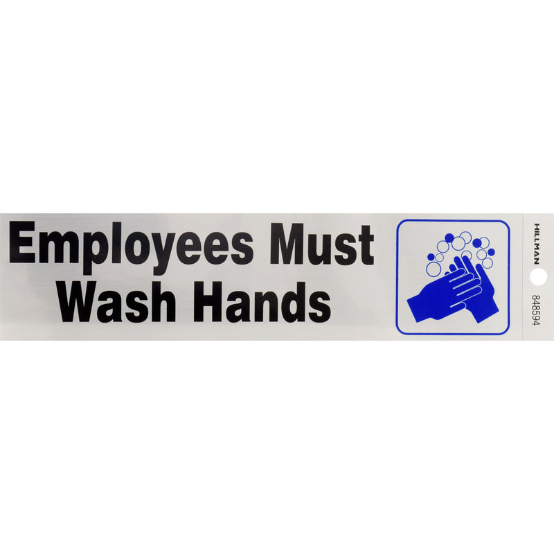 Hillman English Silver Health Safety Decal 2 in. H X 8 in. W