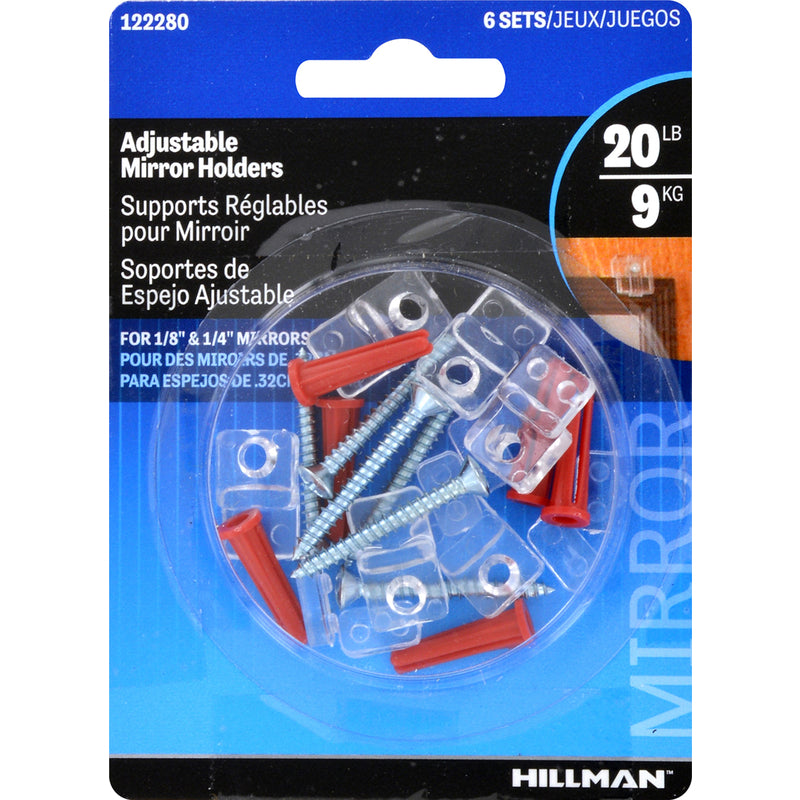 Hillman AnchorWire Medium Mirror Holder Kit 20 lb 6 pk