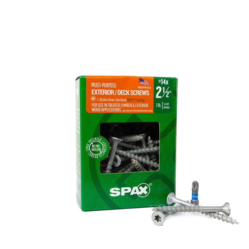 SPAX Multi-Material No. 14 Label X 2-1/2 in. L T30+ Flat Head Construction Screws 1 lb 55 pk
