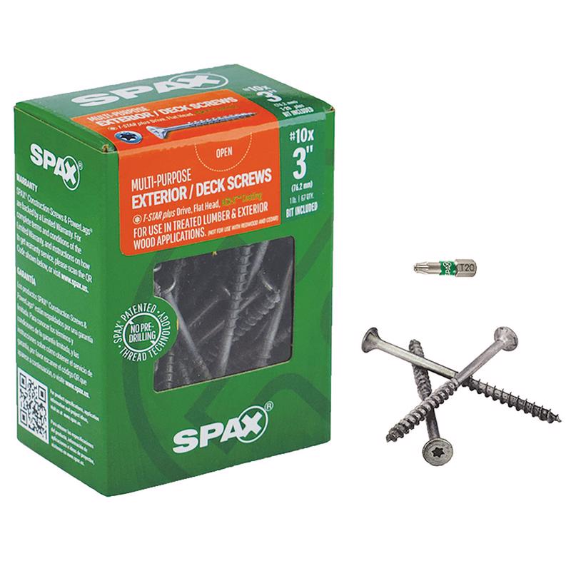 SPAX Multi-Material No. 10 Label X 3 in. L T-20+ Flat Head Construction Screws 1 lb 67 pk