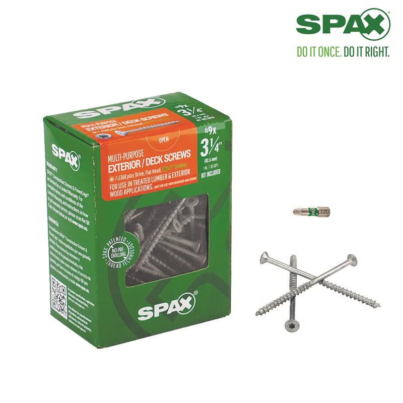 SPAX Multi-Material No. 9 Label X 3 1/4 in. L T-20+ Flat Head Construction Screws 1 lb 83 pk