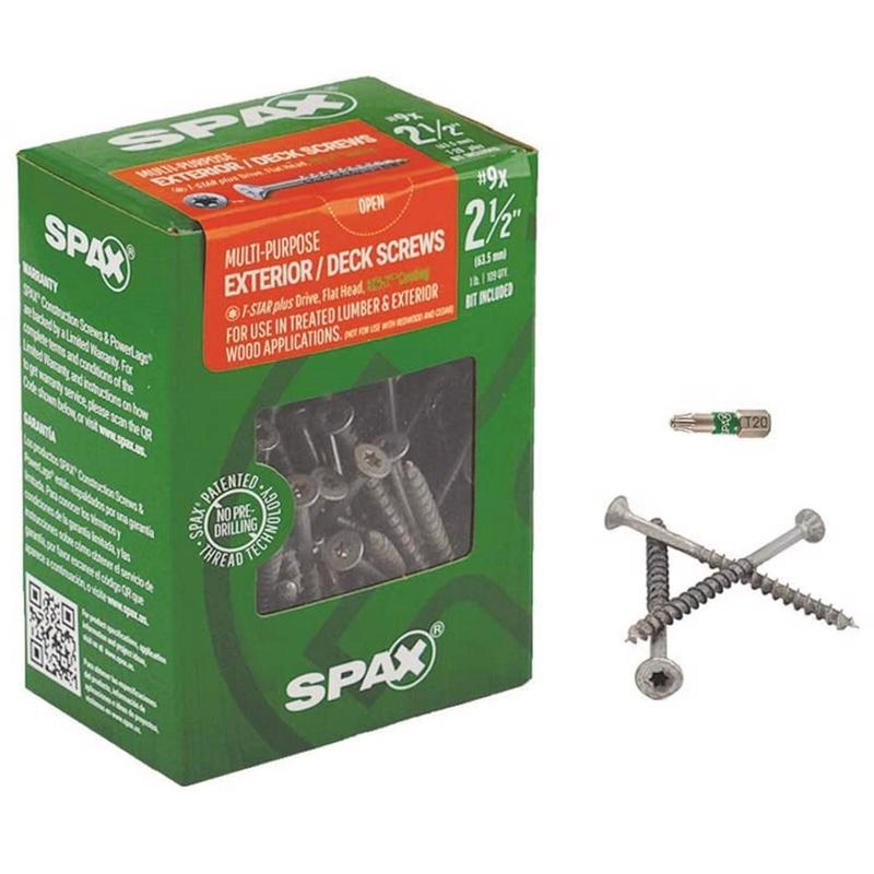 SPAX Multi-Material No. 9 Label X 2-1/2 in. L T-20+ Flat Head Construction Screws 1 lb 109 pk