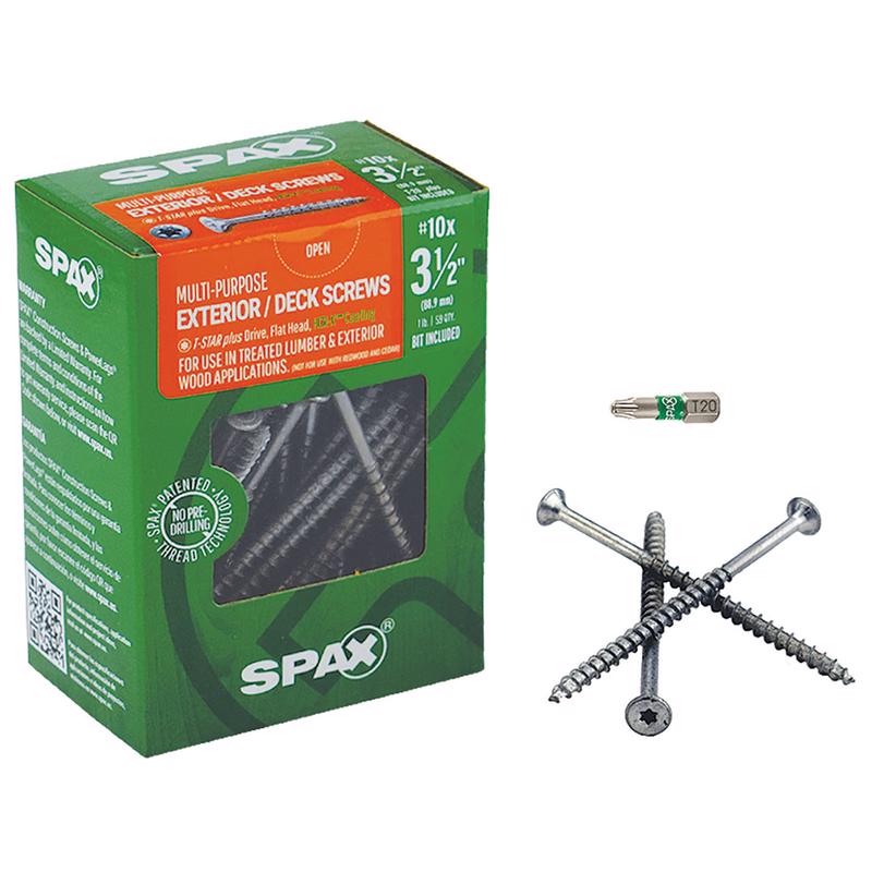 SPAX Multi-Material No. 10 Label X 3-1/2 in. L T-20+ Flat Head Construction Screws 1 lb 59 pk