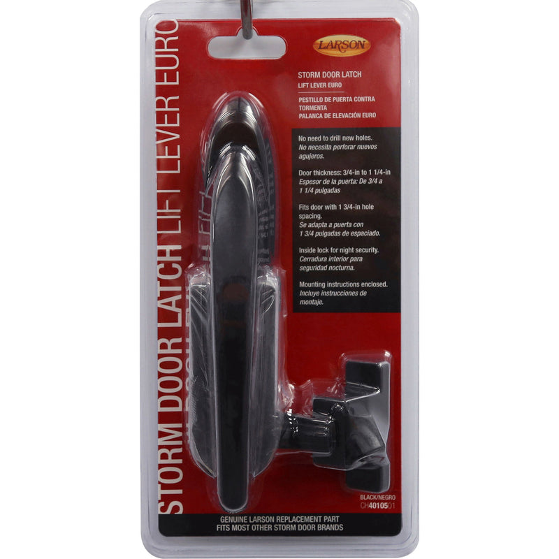 Larson Euro Black Zinc Lift Lever Latch 1 pk