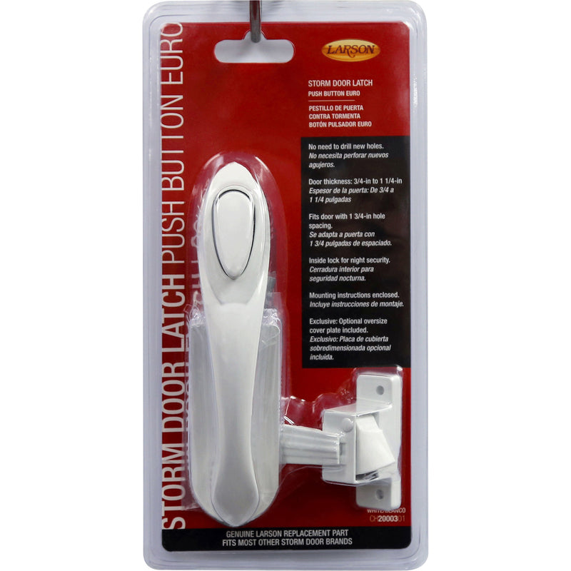 Larson Euro White Zinc Push Button Latch 1 pk