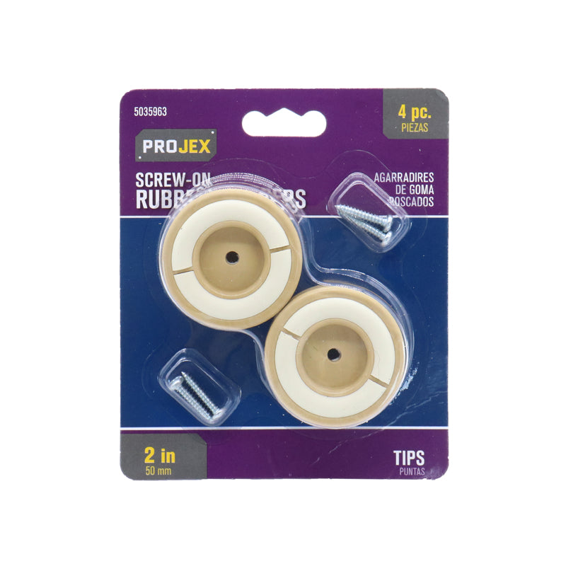 Projex Rubber Non-Skid Pad Brown Round 2 in. W 4 pk