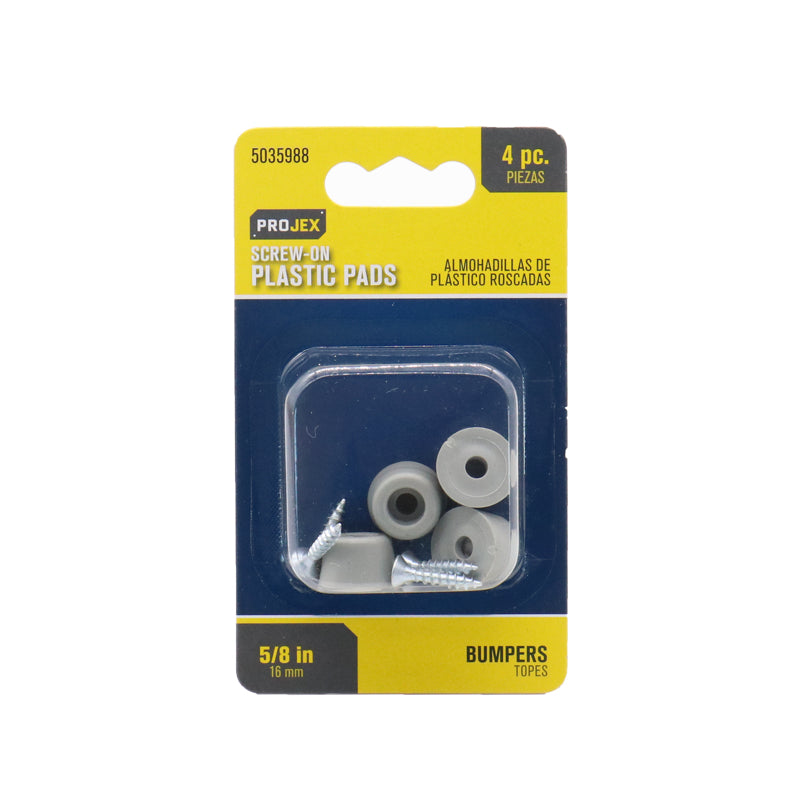 Projex Plastic Bumper Pad Gray Round 5/8 in. W 4 pk