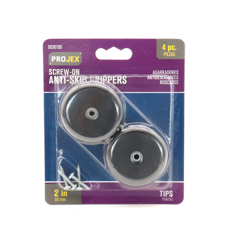 Projex Plastic Heavy Duty Anti-Skid Pad Black Round 2 in. W 4 pk