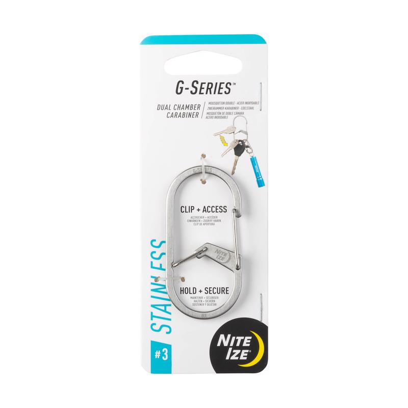 Nite Ize G-Series Stainless Steel Silver Dual Chamber Carabiner
