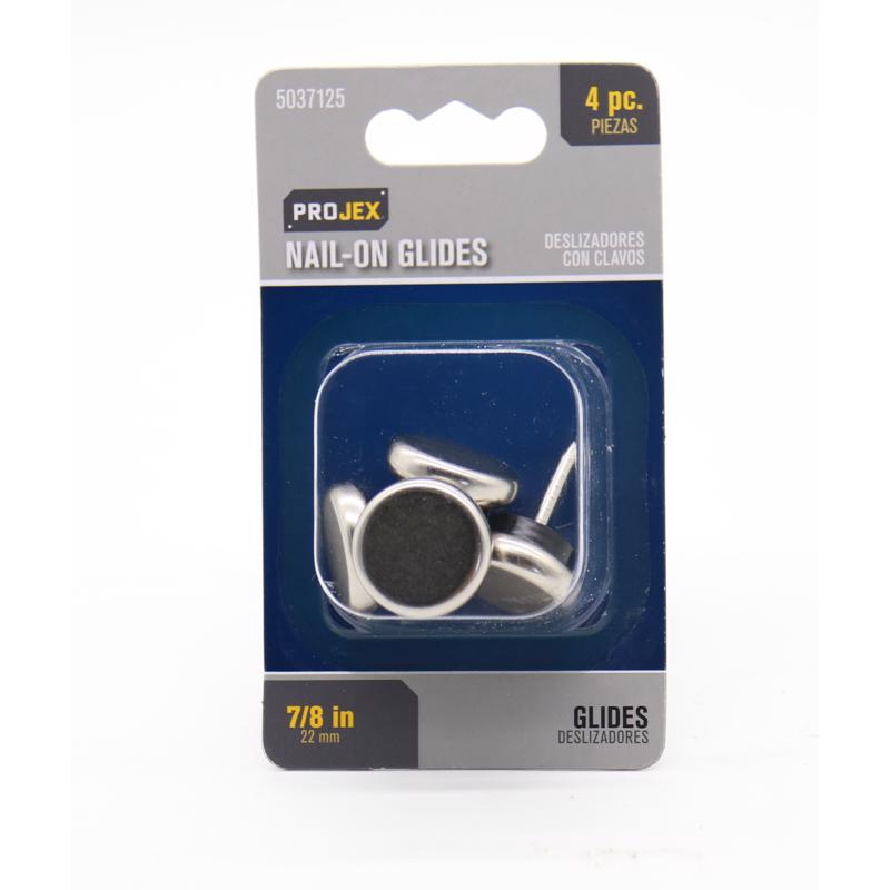 Projex Silver 7/8 in. Nail-On Nickel Chair Glide 4 pk