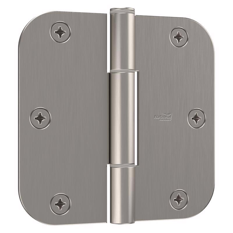 National Hardware Squeak Guard 3.5 in. L Satin Nickel Door Hinge 3 pk