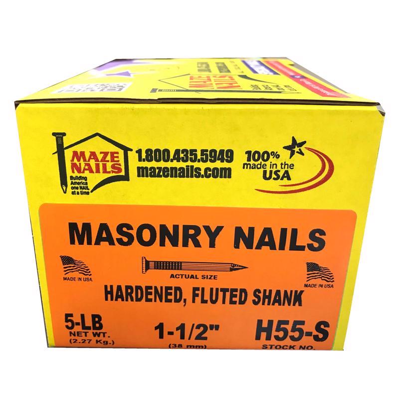 Maze 1.5 in. Masonry Heat Treated Carbon Steel Nail Flat Head 5 lb