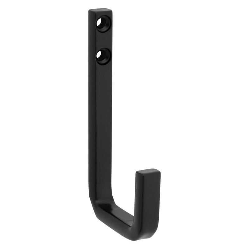 National Hardware Reed Matte Black Black Steel 4 in. L Hook 125 lb 1 pk