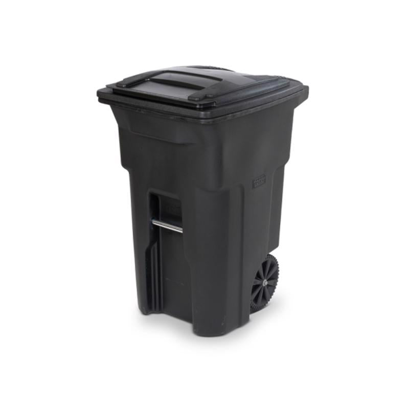 Toter 64 gal Black Polyethylene Wheeled Garbage Can Lid Included