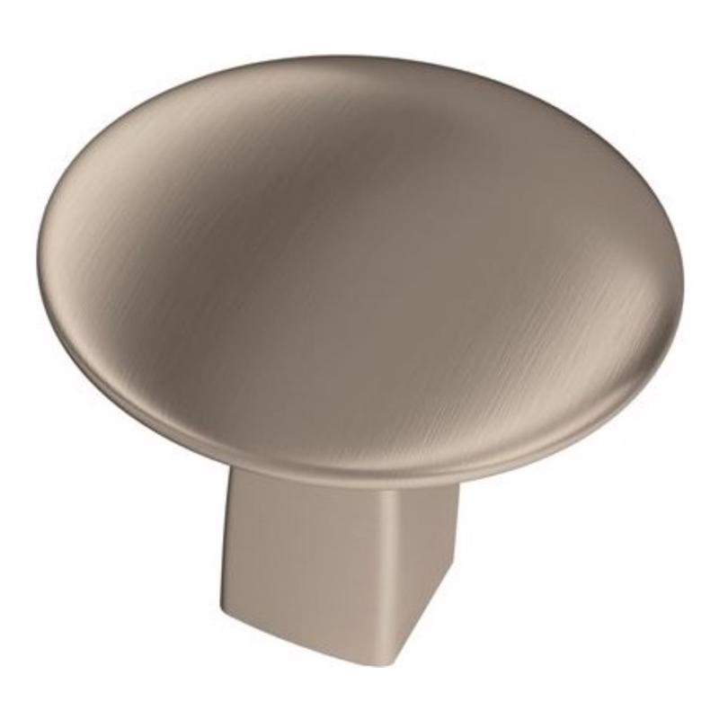 Amerock Riva Oval Cabinet Knob 1-1/4 in. D 1-1/16 in. Satin Nickel 1 pk