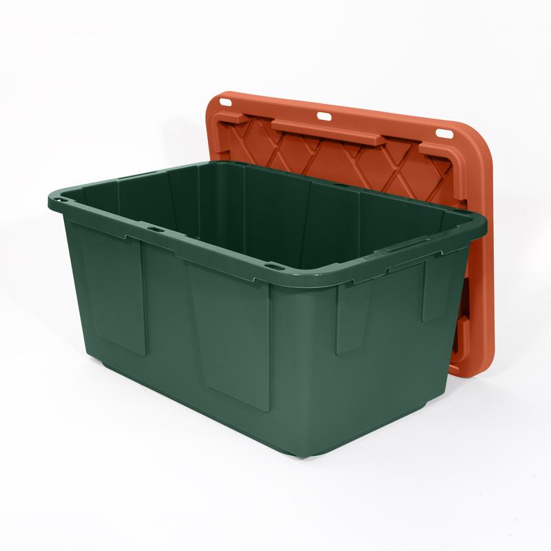 Greenmade Pro. Grade 27 gal Green/Red Storage Bin 14.7 in. H X 20.4 in. W X 30.4 in. D Stackable