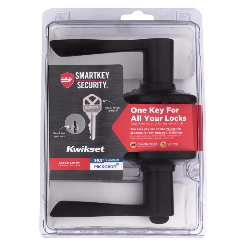 Kwikset SmartKey Security Wave Venetian Bronze Entry Lever KW1 1-3/4 in.