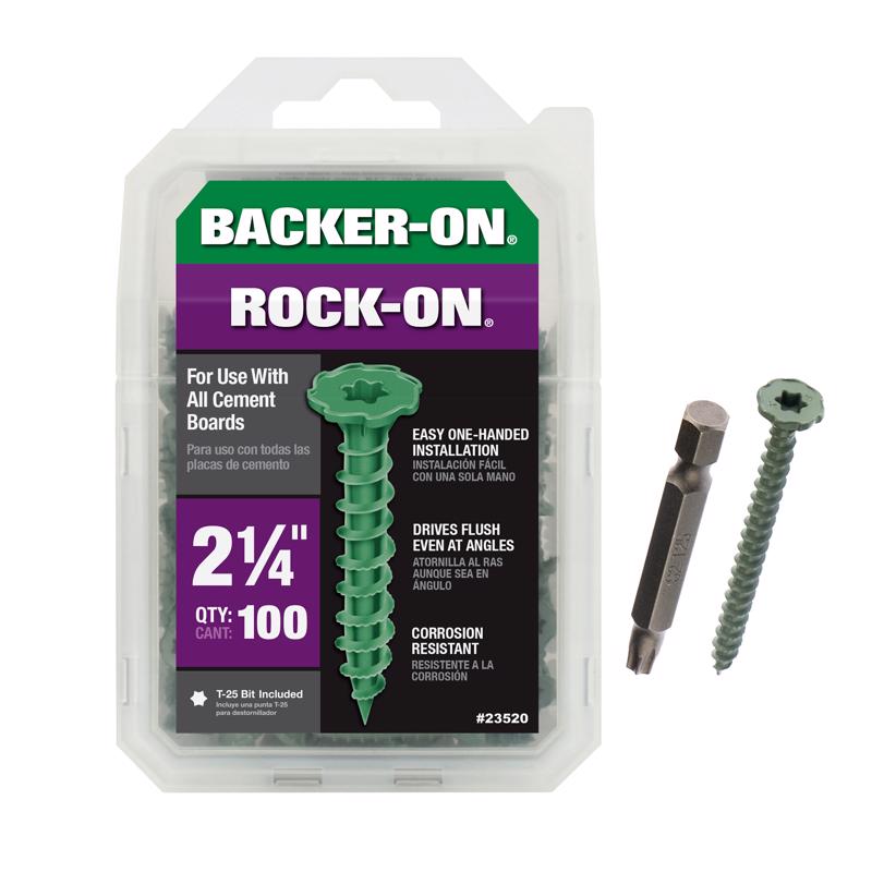 Backer-On Rock-On No. 9 X 2-1/4 in. L Star Flat Head Cement Board Screws 100 pk