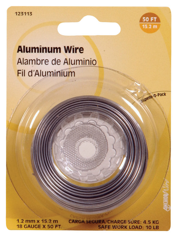 Hillman 50 ft. L Aluminum 18 Ga. Wire