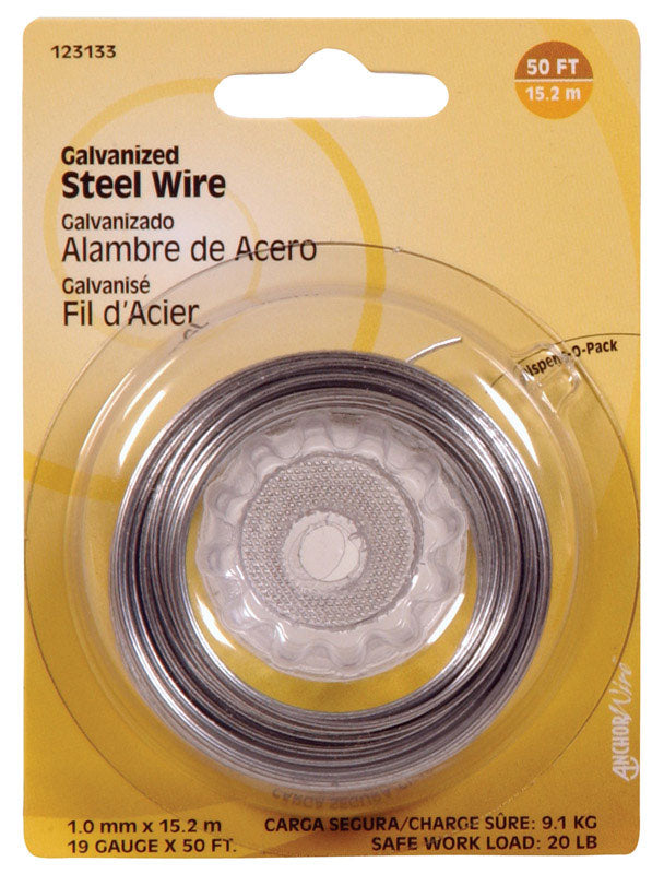 Hillman 50 ft. L Galvanized Steel 19 Ga. Wire