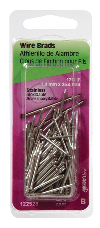 Hillman 17 Ga. X 1 in. L Stainless Steel Brad Nails 1 pk 2 oz