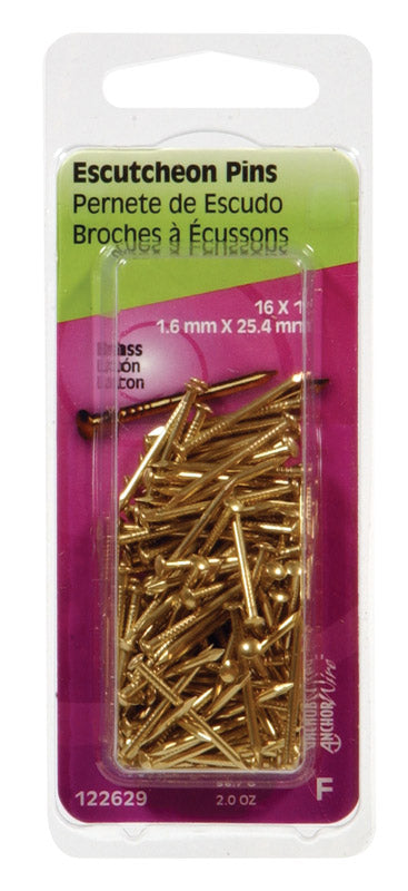 Hillman 16 Ga. X 1 in. L Brass Escutcheon Pins 1 pk 2 oz
