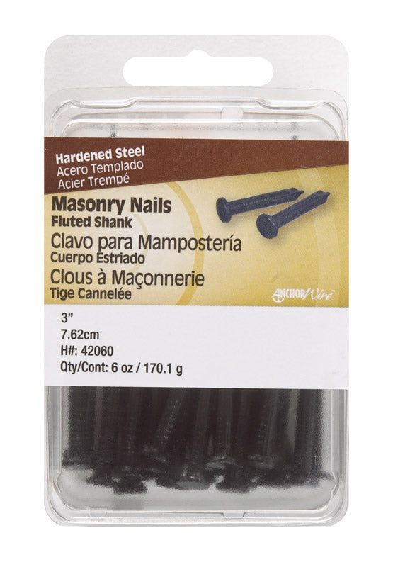 Hillman 3 in. Masonry Steel Nail Flat Head