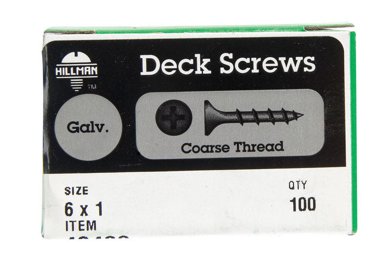 Hillman No. 6 X 1 in. L Phillips Bugle Head Deck Screws 100 pk