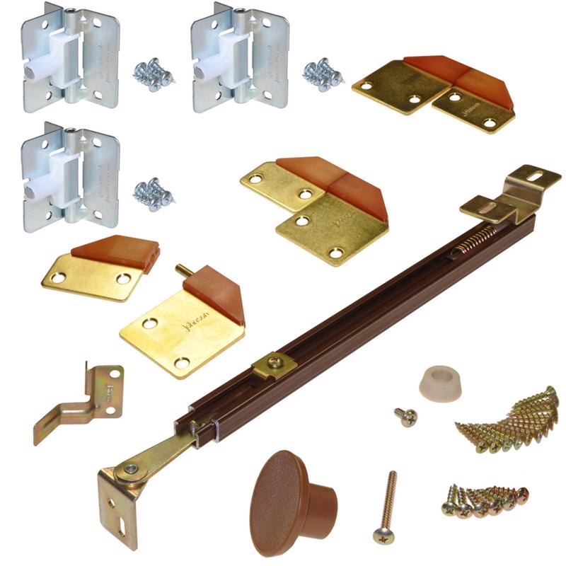 Johnson Hardware Brass-Plated Brown Steel Bi-fold Hardware Kit 5 pk