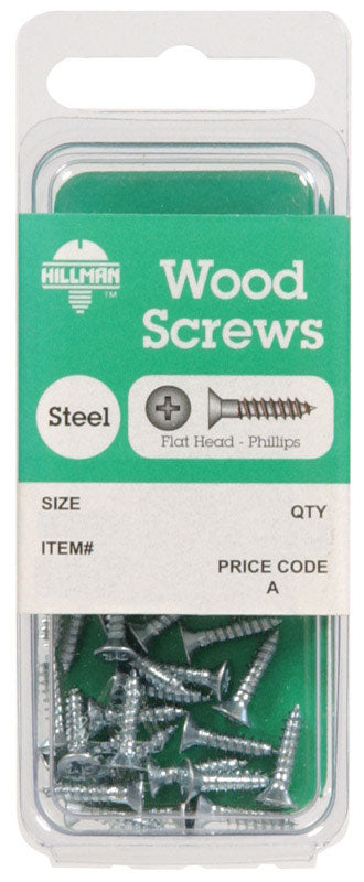 Hillman No. 6 X 2 in. L Phillips Zinc-Plated Wood Screws 10 pk