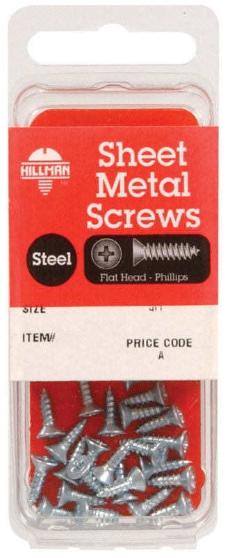 Hillman No. 6 X 1/2 in. L Phillips Flat Head Sheet Metal Screws 25 pk