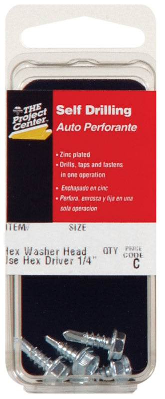 Hillman No. 10 X 1/2 in. L Hex Hex Washer Head Sheet Metal Screws 5 pk