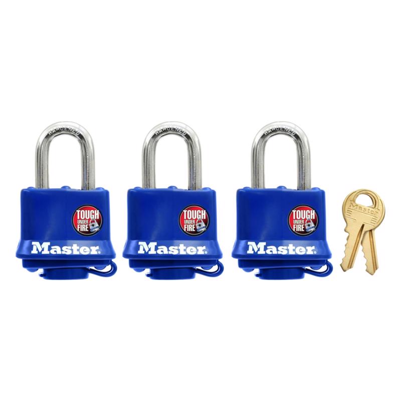 Master Lock 1-5/16 in. H X 1 in. W Vinyl Covered Steel Double Locking Padlock Keyed Alike