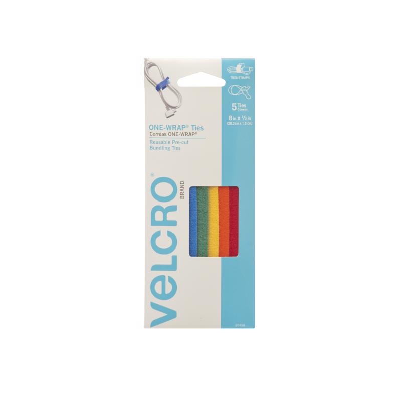 VELCRO Brand ONE-WRAP Small Nylon Ties 8 in. L 5 pk
