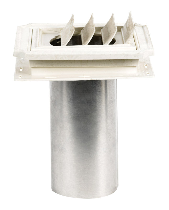Builders Edge 4 in. W White Copolymer Exhaust Vent
