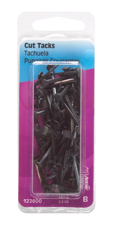 Hillman No. 22 X 1 in. L Blue Steel Cut Tacks 2 pk