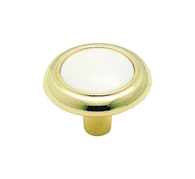 Amerock Allison Round Cabinet Knob 1-1/4 in. D 15/16 in. Polished Brass 1 pk