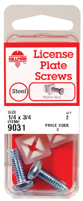 HILLMAN No. 14 X 3/4 in. L Slotted Square Head License Plate Screws 2 pk