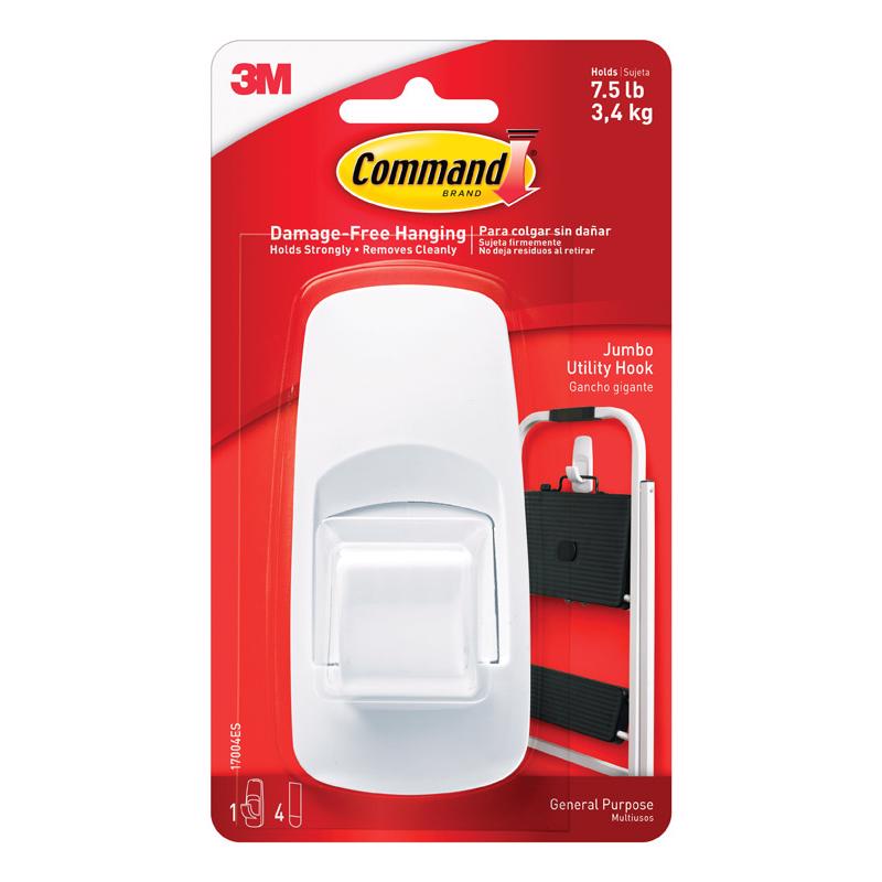 3M Command Jumbo Plastic Hook 4.25 in. L 1 pk
