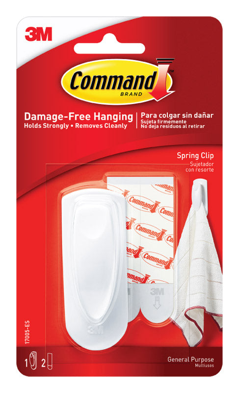 3M Command Medium Plastic Spring Clip 3 in. L 1 pk