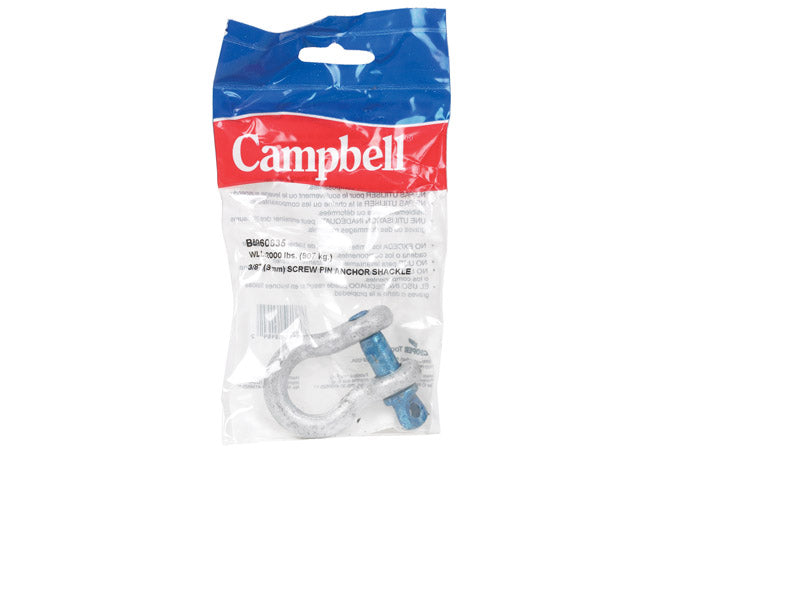 Campbell Galvanized Forged Carbon Steel Anchor Shackle 2000 lb