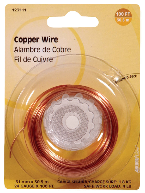 Hillman 100 ft. L Copper 24 Ga. Wire