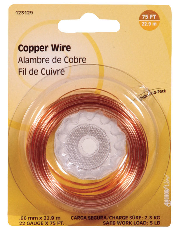Hillman 75 ft. L Copper 22 Ga. Wire
