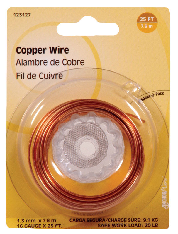 Hillman 25 ft. L Copper 16 Ga. Wire