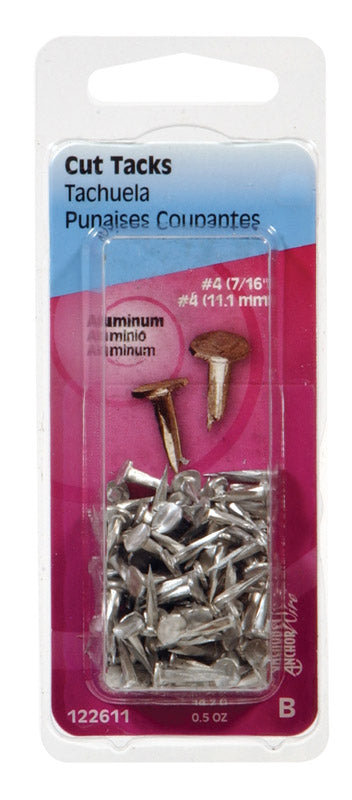 Hillman No. 6 X 1/2 in. L Silver Aluminum Cut Tacks 0.5 pk
